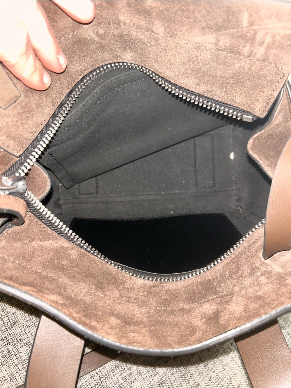 AllSAINTS Mini Perez Suede Top Handle Bag - Picture 9 of 14